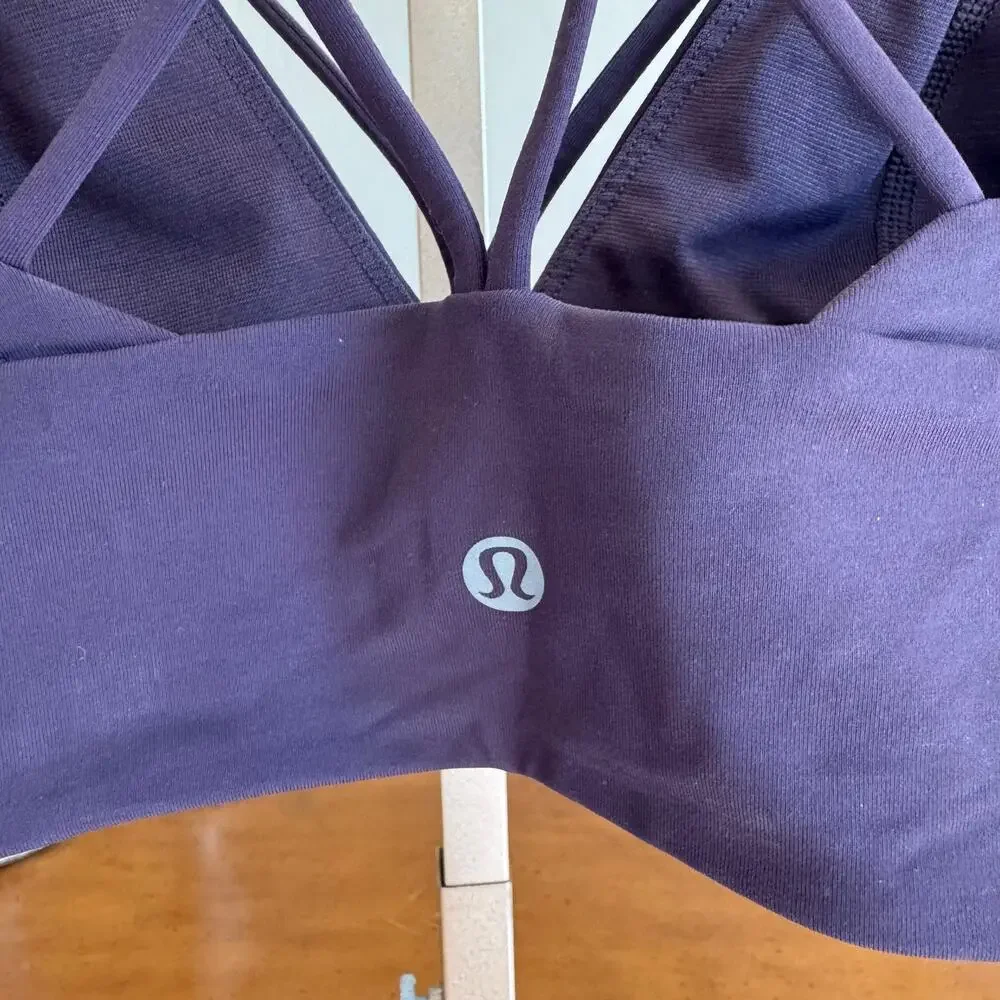 Lululemon Pushing Limits Bra Cyber Purple Size 6 Strappy Longline - Picture 6 of 9